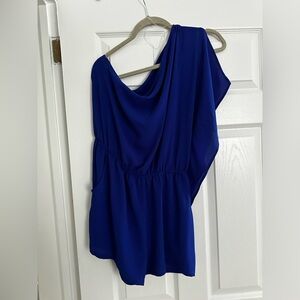 One Sleeve Royal Blue Romper